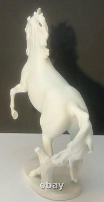 AK Kaiser #380 White Porcelain Rearing Stallion Horse