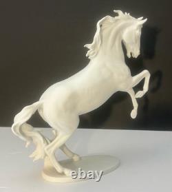 AK Kaiser #380 White Porcelain Rearing Stallion Horse