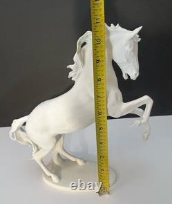 AK Kaiser #380 White Porcelain Rearing Stallion Horse