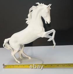 AK Kaiser #380 White Porcelain Rearing Stallion Horse