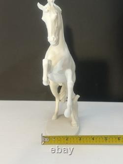 AK Kaiser #380 White Porcelain Rearing Stallion Horse