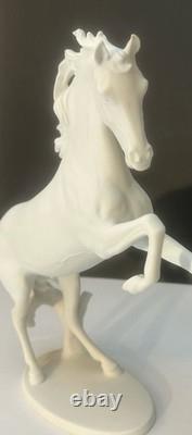 AK Kaiser #380 White Porcelain Rearing Stallion Horse