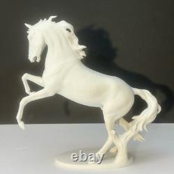 AK Kaiser #380 White Porcelain Rearing Stallion Horse