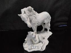 AK Kaiser Limited Edition Porcelain White Pony Group #488 Horse Mare Foal Figure