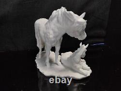 AK Kaiser Limited Edition Porcelain White Pony Group #488 Horse Mare Foal Figure