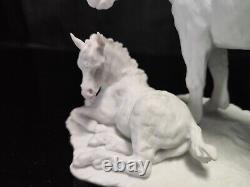 AK Kaiser Limited Edition Porcelain White Pony Group #488 Horse Mare Foal Figure