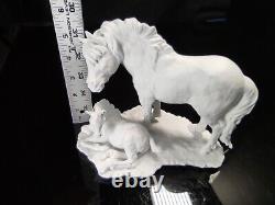 AK Kaiser Limited Edition Porcelain White Pony Group #488 Horse Mare Foal Figure