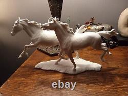 AK Kaiser Porcelain Horses Figurine 14 inches, Rearing Wild Horse, G Bochmann