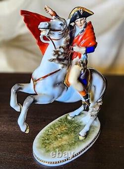 AK Kaiser W. Germany Napoleon I on a Rearing Horse 9 Porcelain Figurine