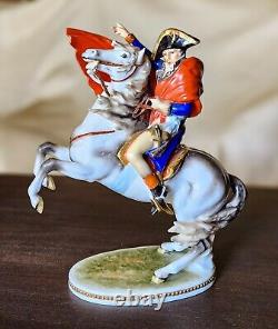 AK Kaiser W. Germany Napoleon I on a Rearing Horse 9 Porcelain Figurine