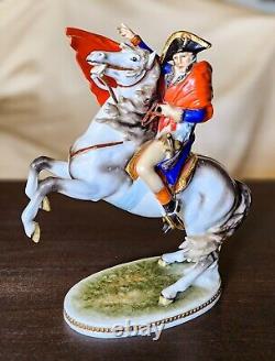 AK Kaiser W. Germany Napoleon I on a Rearing Horse 9 Porcelain Figurine