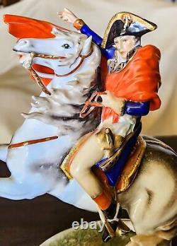 AK Kaiser W. Germany Napoleon I on a Rearing Horse 9 Porcelain Figurine