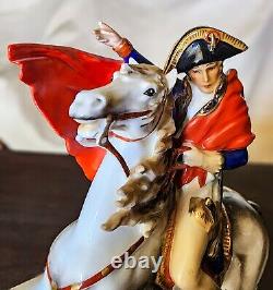 AK Kaiser W. Germany Napoleon I on a Rearing Horse 9 Porcelain Figurine