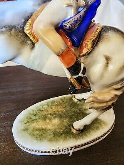 AK Kaiser W. Germany Napoleon I on a Rearing Horse 9 Porcelain Figurine