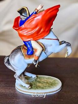 AK Kaiser W. Germany Napoleon I on a Rearing Horse 9 Porcelain Figurine