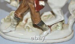 ANTIQUE GERMANY Porcelain FIGURINE MAN HOLDING REARING GREY HORSE 20754 Hallmark