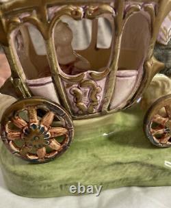 ANTIQUE handmade en ITALIA Capodimonte cinderella horse and carriage porcelain/M