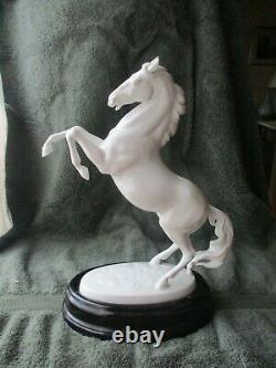 AUGARTEN BLANC DE CHINE PORCELAIN HORSE FIGURINE-With Stand-Vienna, Austria