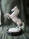 Augarten Blanc De Chine Porcelain Horse Figurine-with Stand-vienna, Austria