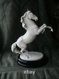 AUGARTEN BLANC DE CHINE PORCELAIN HORSE FIGURINE-With Stand-Vienna, Austria