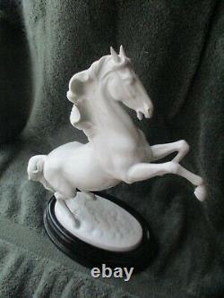 AUGARTEN BLANC DE CHINE PORCELAIN HORSE FIGURINE-With Stand-Vienna, Austria