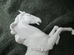 AUGARTEN BLANC DE CHINE PORCELAIN HORSE FIGURINE-With Stand-Vienna, Austria