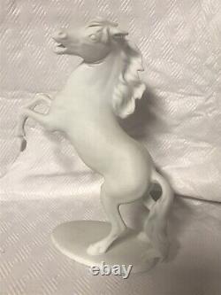 Ak Kaiser Germany White Porcelain Stallion Horse Figurine # 425 No Chips