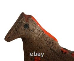 Aldo Londi Bitossi Orange Brown Horse RARE Damaged