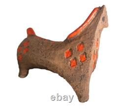 Aldo Londi Bitossi Orange Brown Horse RARE Damaged