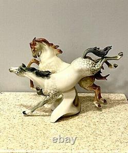 Algora B Spain Porcelain Wild Mustang Horses Figurine