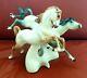 Algora B Spanish Porcelain Wild Mustang Horses Figurine Brown/ White/gray Euc