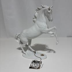 Alka Kunst Bavaria West Germany 11 Porcelain Rearing Horse 1955 Signed #380