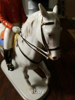 Alka Kunst bavaria Horse Rider Porcelain Figurine Passage West Germany 11 tall