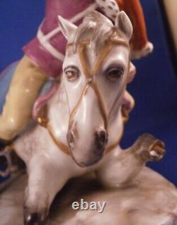 Antique 18thC Fuerstenberg Hussar on Horse Porcelain Figurine Porzellan Figur