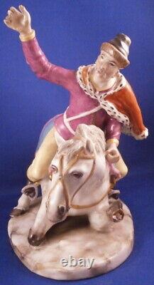 Antique 18thC Fuerstenberg Hussar on Horse Porcelain Figurine Porzellan Figur