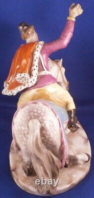 Antique 18thC Fuerstenberg Hussar on Horse Porcelain Figurine Porzellan Figur