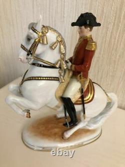 Antique 1920s original Porcelain figurine Horse Levade with Rider Austria-Vienna