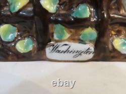 Antique 19th Century Staffordshire Porcelain George Washington On Horse Inkwell