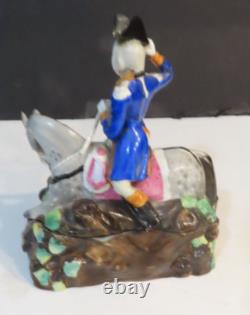 Antique 19th Century Staffordshire Porcelain George Washington On Horse Inkwell