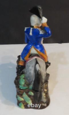 Antique 19th Century Staffordshire Porcelain George Washington On Horse Inkwell
