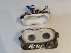 Antique 19th Century Staffordshire Porcelain George Washington On Horse Inkwell