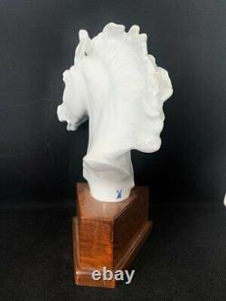 Antique 20th Germany Meissen Porcelain Figurine Horse Head Signed Erich Oehme