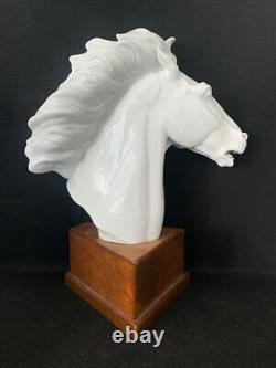 Antique 20th Germany Meissen Porcelain Figurine Horse Head Signed Erich Oehme