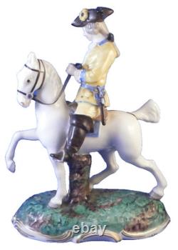 Antique 20thC Nymphenburg Porcelain Horse & Rider Figurine Figure Hunter AsIs