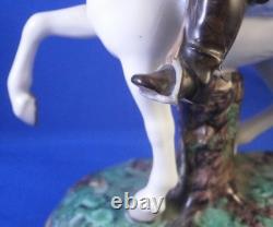 Antique 20thC Nymphenburg Porcelain Horse & Rider Figurine Figure Hunter AsIs