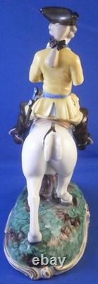 Antique 20thC Nymphenburg Porcelain Horse & Rider Figurine Figure Hunter AsIs