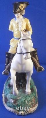 Antique 20thC Nymphenburg Porcelain Horse & Rider Figurine Figure Hunter AsIs
