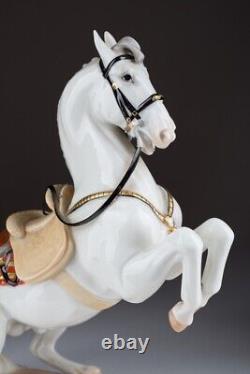 Antique Augarten Porcelain Figurine White Horse Statue 8 MADE IN AUSTRIA