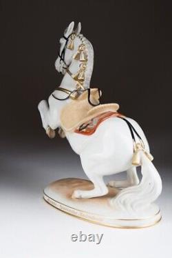 Antique Augarten Porcelain Figurine White Horse Statue 8 MADE IN AUSTRIA