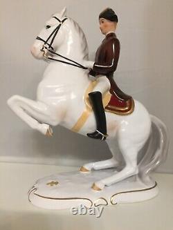 Antique Austrian Keramos Wien Lipizzaner Porcelain Figurine Of Horse Rider 10